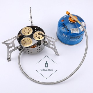 Bếp cắm trại 3 đầu đốt di động kích thước lớn công suất lớn - du lịch - dã ngoại [Tặng đầu chuyển đổi]