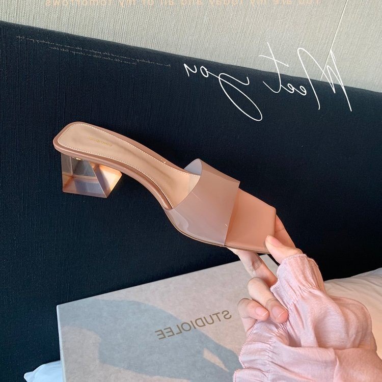 Giày Sandal Cao Gót Mũi Vuông Size Lớn 35-42