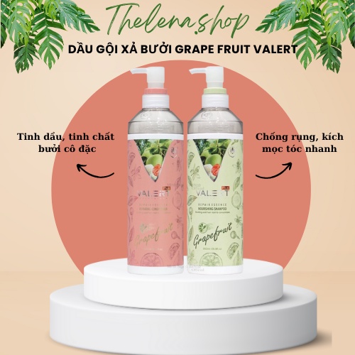 Dầu gội xả bưởi VALERT GRAPEFRUIT ngăn rụng kích thích mọc tóc tóc suôn mềm mượt chính hãng 850ml * 2