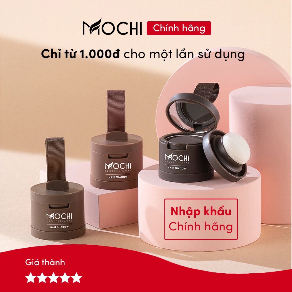 Phấn che khuyết điểm tóc MOCHI - NHẬT BẢN chính hãng , Che hói tóc , thưa tóc . 2 màu NÂU , ĐEN