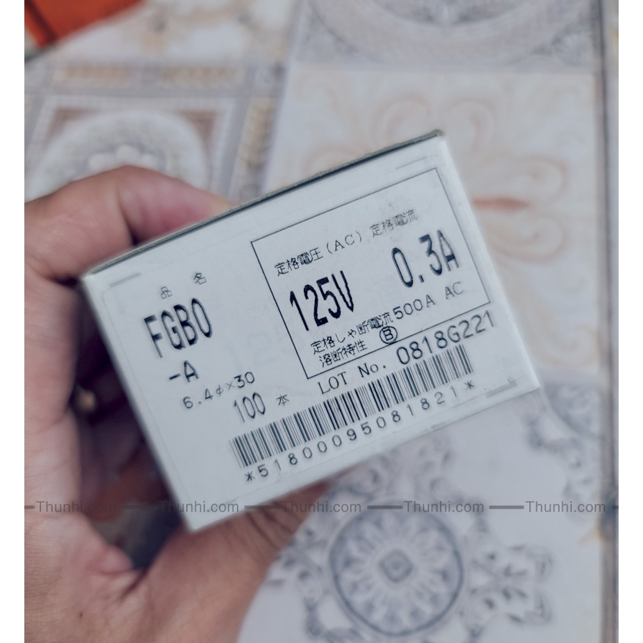 Cầu chì 125v nội địa Nhật, cầu trì 125v 0.3A, 0.4A, 0.5A, 0.7A, 1.5A, 15A