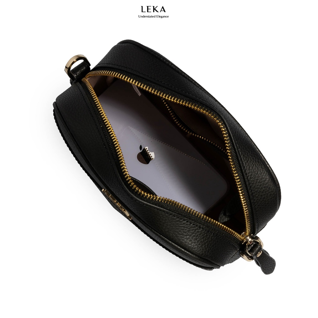 Túi đeo chéo nữ da bò thật LEKA - Dáng công sở, đi chơi - Túi GAIA Camera 19.5