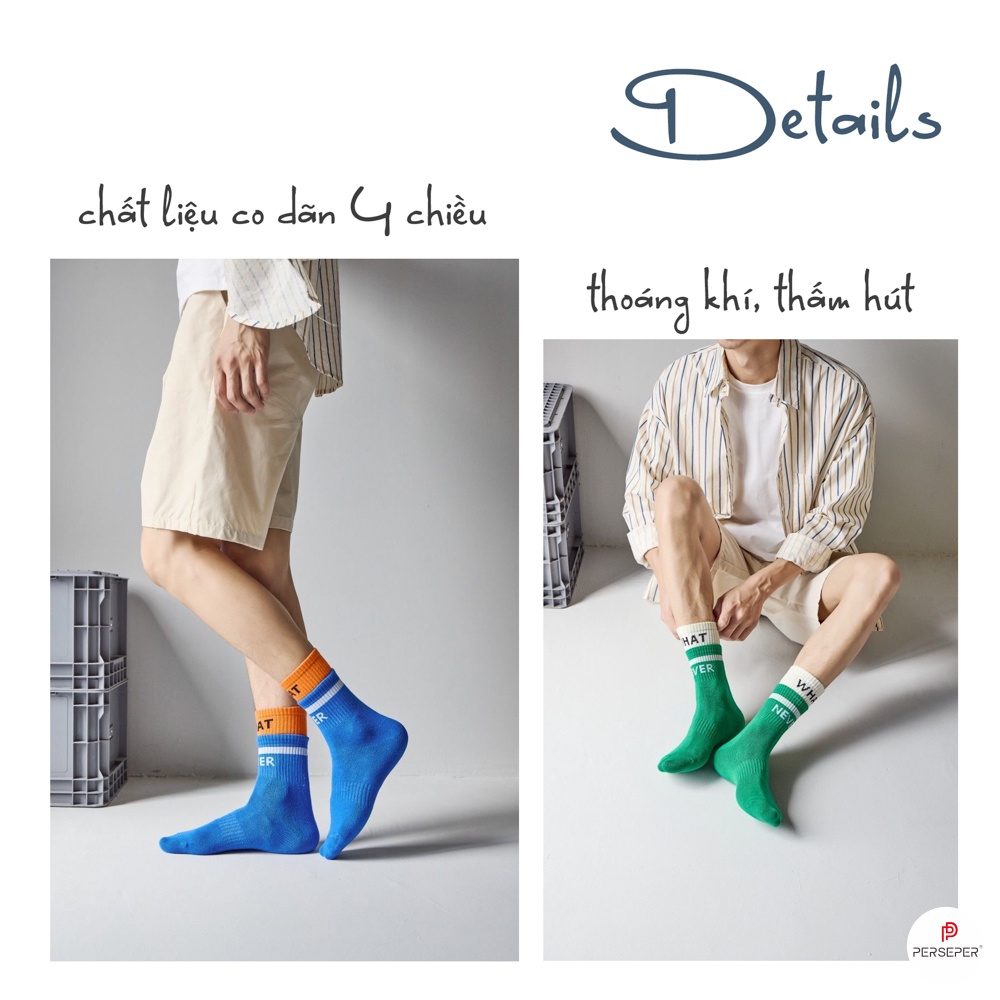 Tất vớ nam nữ cổ cao phong cách unisex, chất liệu cotton chống hôi chân - Ekiu Shop