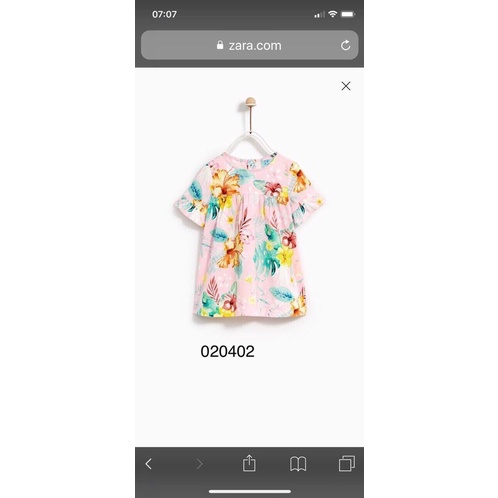 Váy thô hoa Zara sz 1-3y