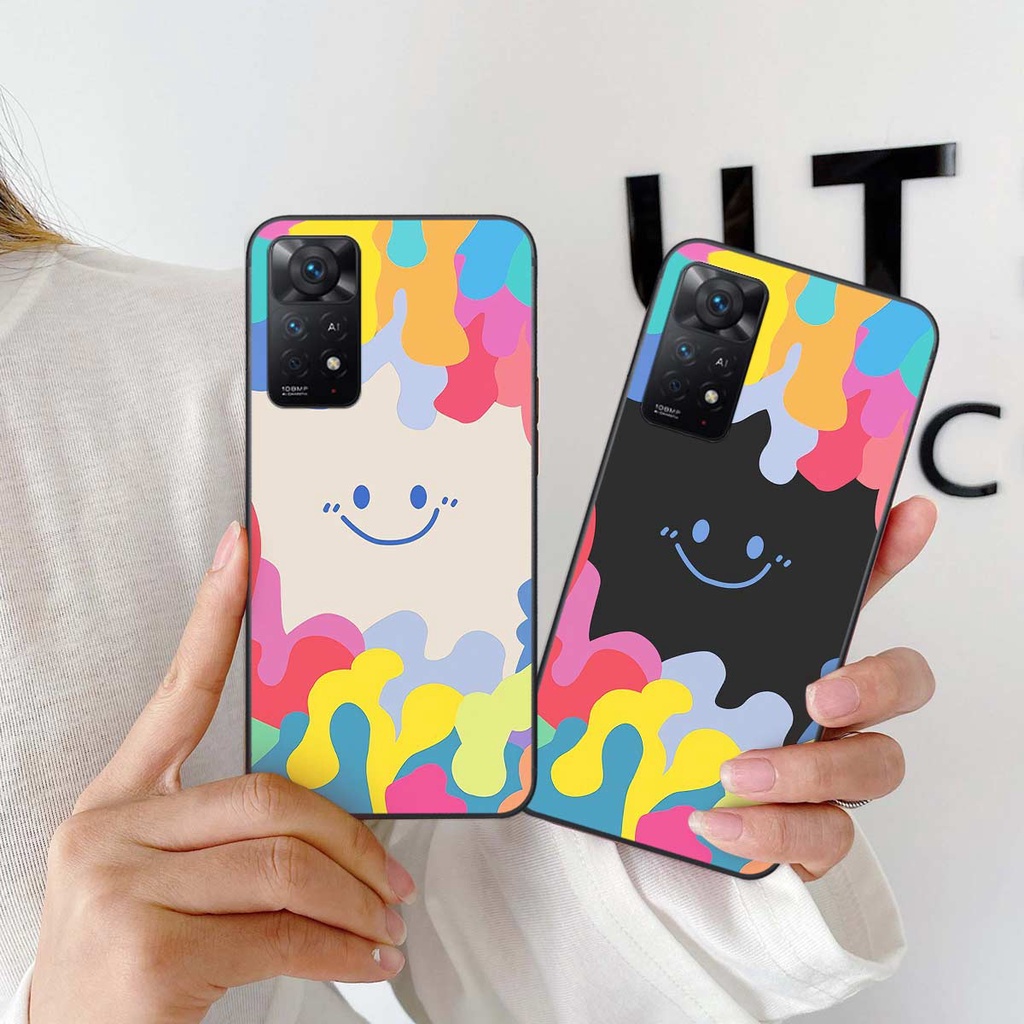 Ốp lưng Xiaomi Redmi Note 11 4G / Note 11S /Note 11 Pro 5G hình gấu bearbrick, smile thời trang, ốp lưng rẻ bền đẹp