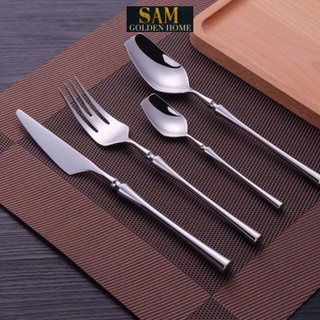 Set dao muỗng nĩa venice silver cutlery inox 304 cao cấp sang trọng