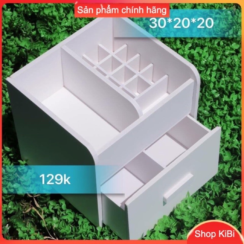 Khay đựng mỹ phẩm mini size 25cm màu trắng siêu gọn