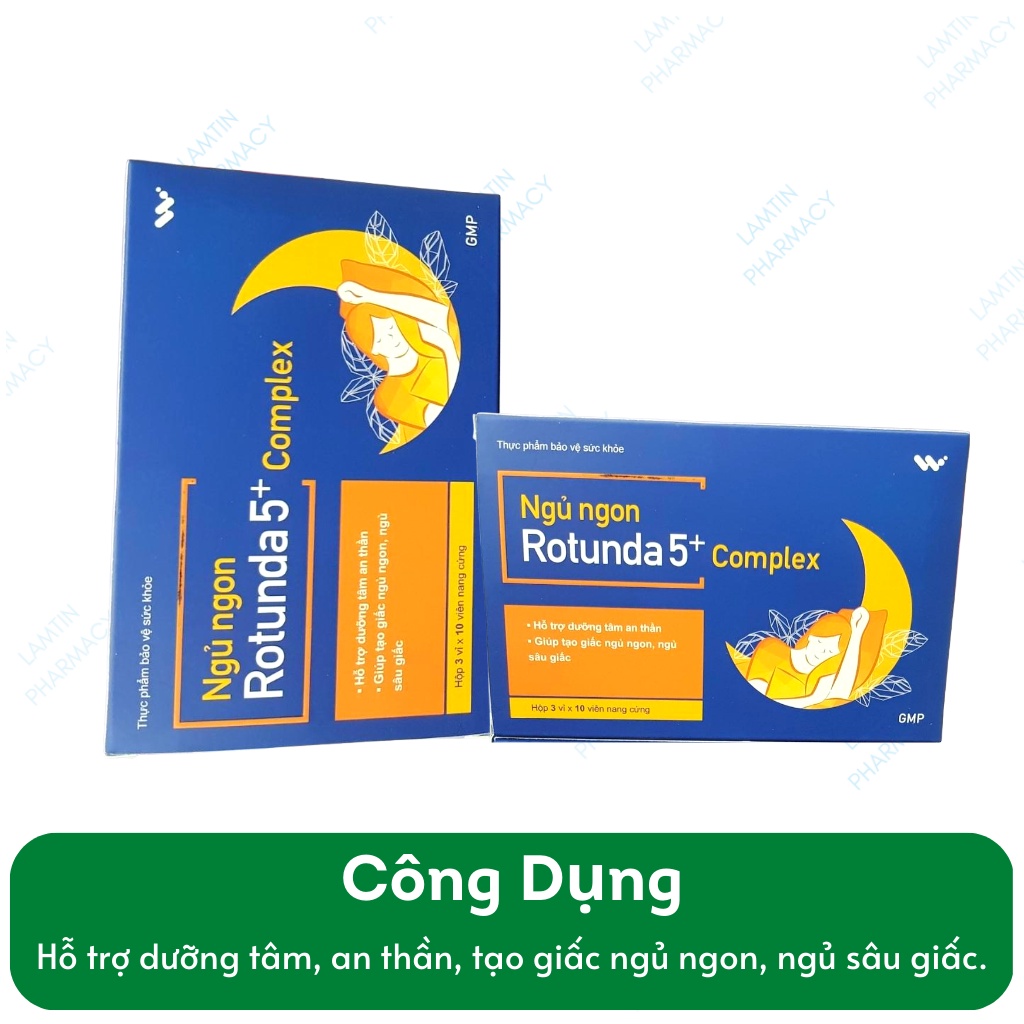 ✅(Chính Hãng) ROTUNDA 5+ COMPLEX Giúp Tạo Giấc Ngủ Ngon Ngủ Sâu Giấc Từ Thảo Dược Quý Tự Nhiên (Hộp 3 vỉ*10 viên)