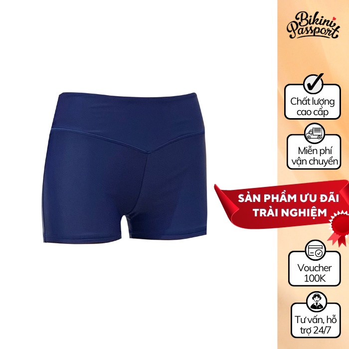 Quần bơi nữ BIKINI PASSPORT kiểu cạp cao & kín đáo - màu Xanh Navy - BS1005_NV