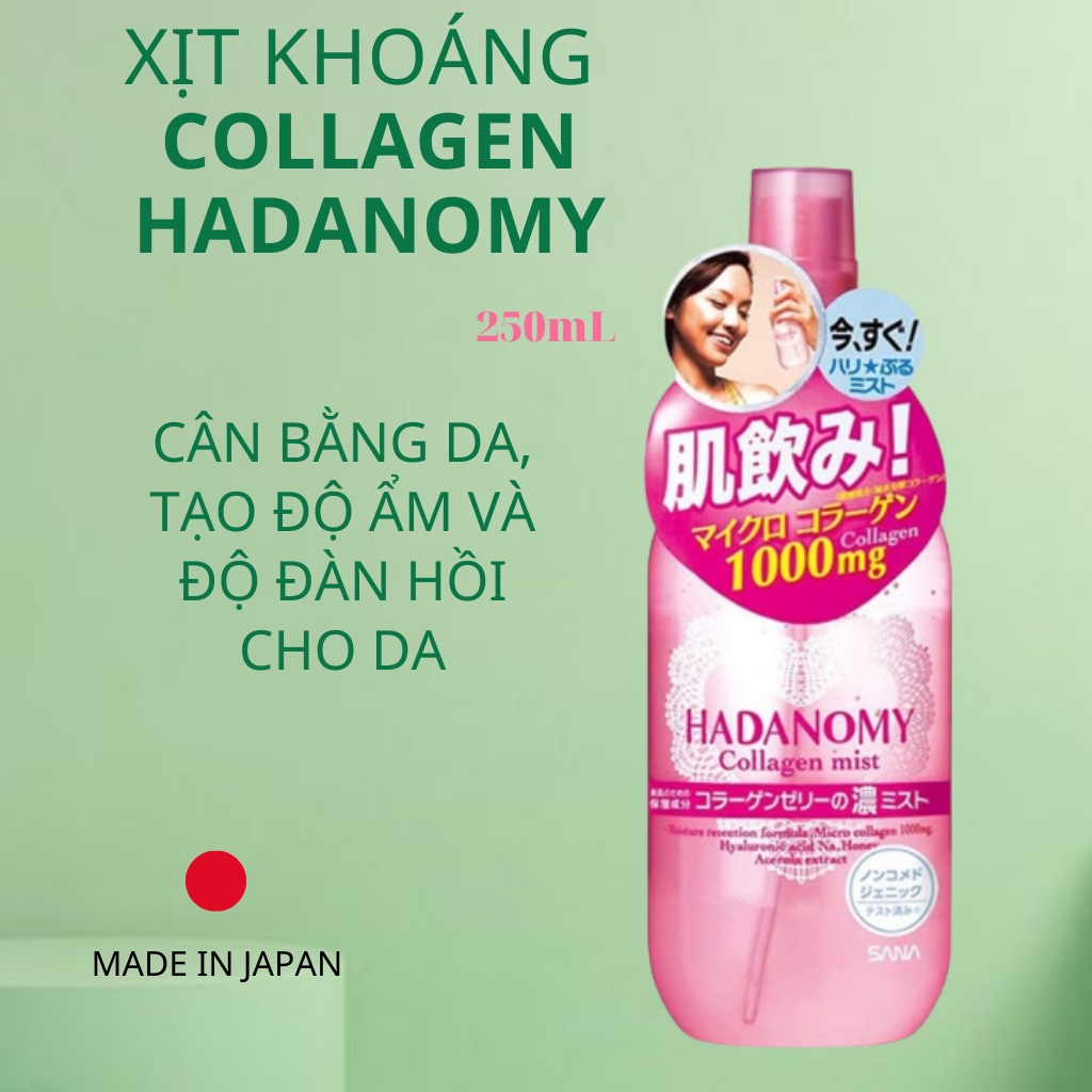 Xịt khoáng Hadanomy Collagen Mist nội địa Nhật