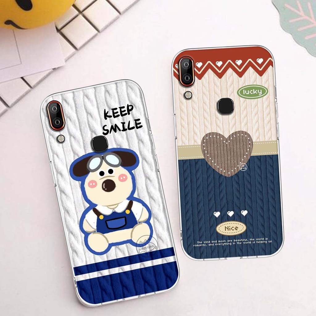 Ốp lưng Vsmart Active 1 / Active 1 Plus / Active 3 in hình họa tiết len Lucky Bunny,Bear,Smile