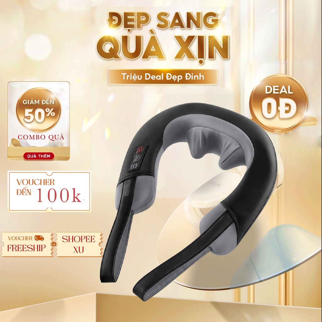 Đai Máy massage cổ vai gáy kèm hồng ngoại HoMedics NMS-377 [NHẬP KHẨU USA - BH 2 năm]