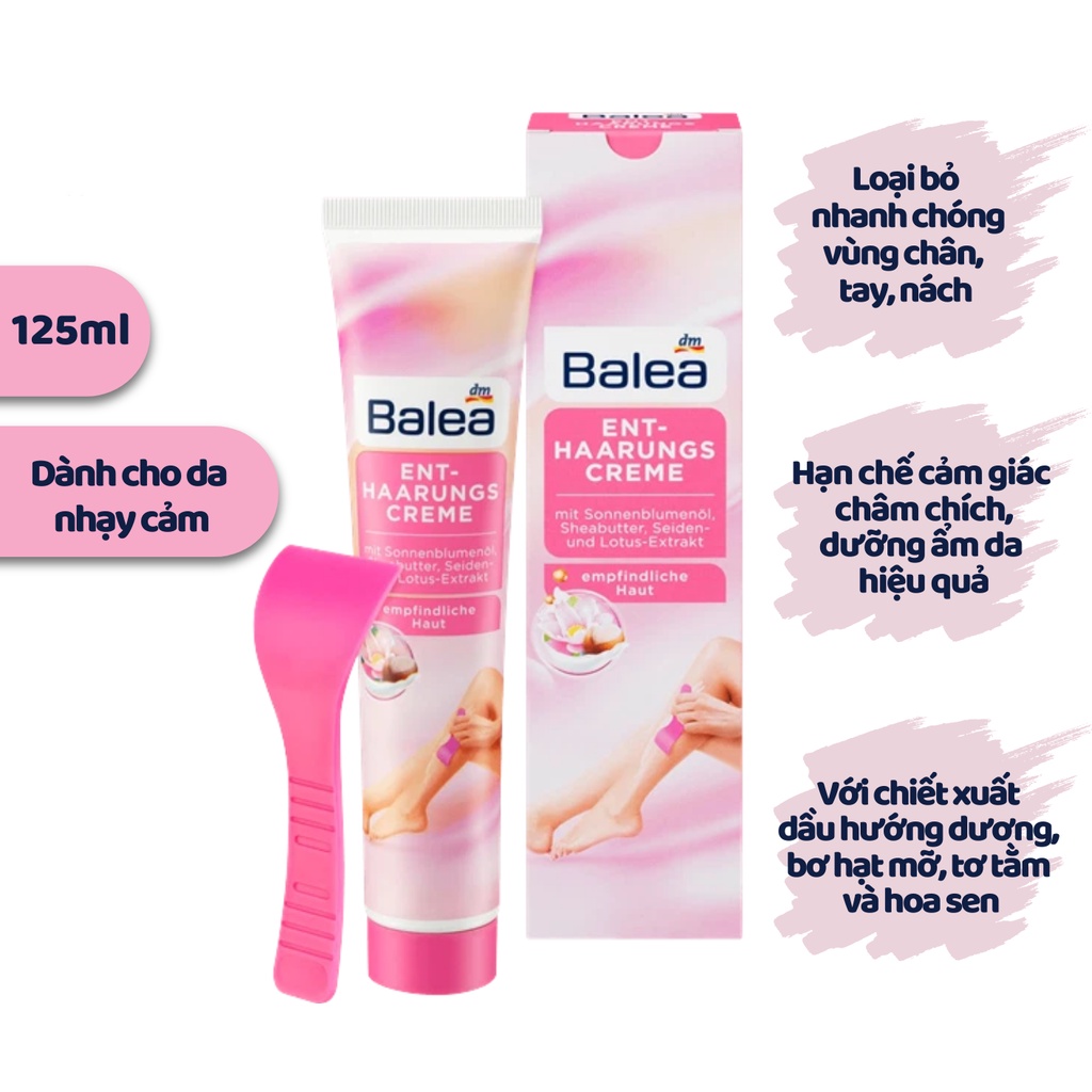 Kem tẩy lông BALEA Enthaarungs Creme 125ml triệt lông an toàn phù hợp với mọi loại da hàng nội địa Đức