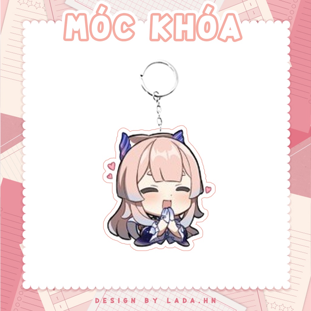 Móc khóa mô hình standee đứng để bàn Kokomi Genshin Impact Lada anime đáng yêu chibi trang trí quà tặng