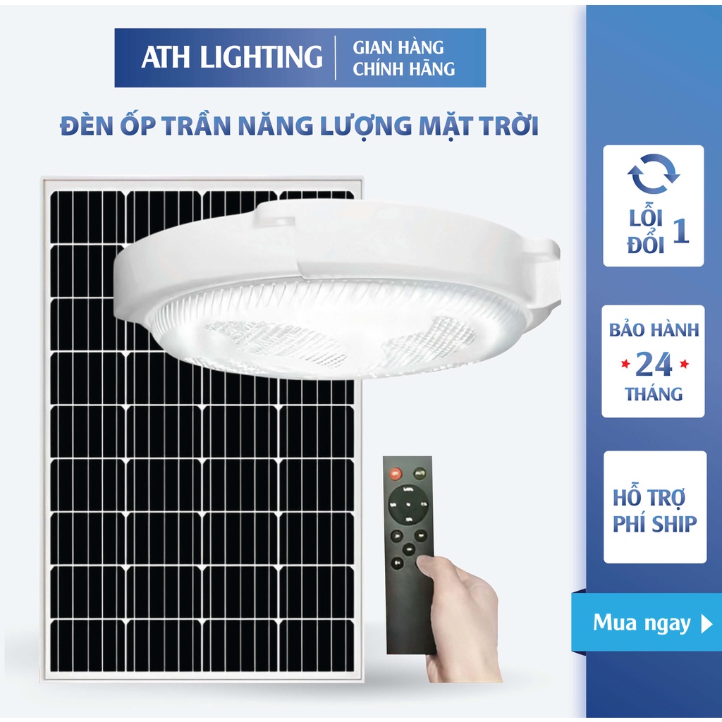 Đèn Ốp Trần Năng Lượng Mặt Trời ATH LIGHTING, Loại Đèn Tích Điện Công Suất Cao 300W 400W 500W Có Điều Khiển Từ Xa