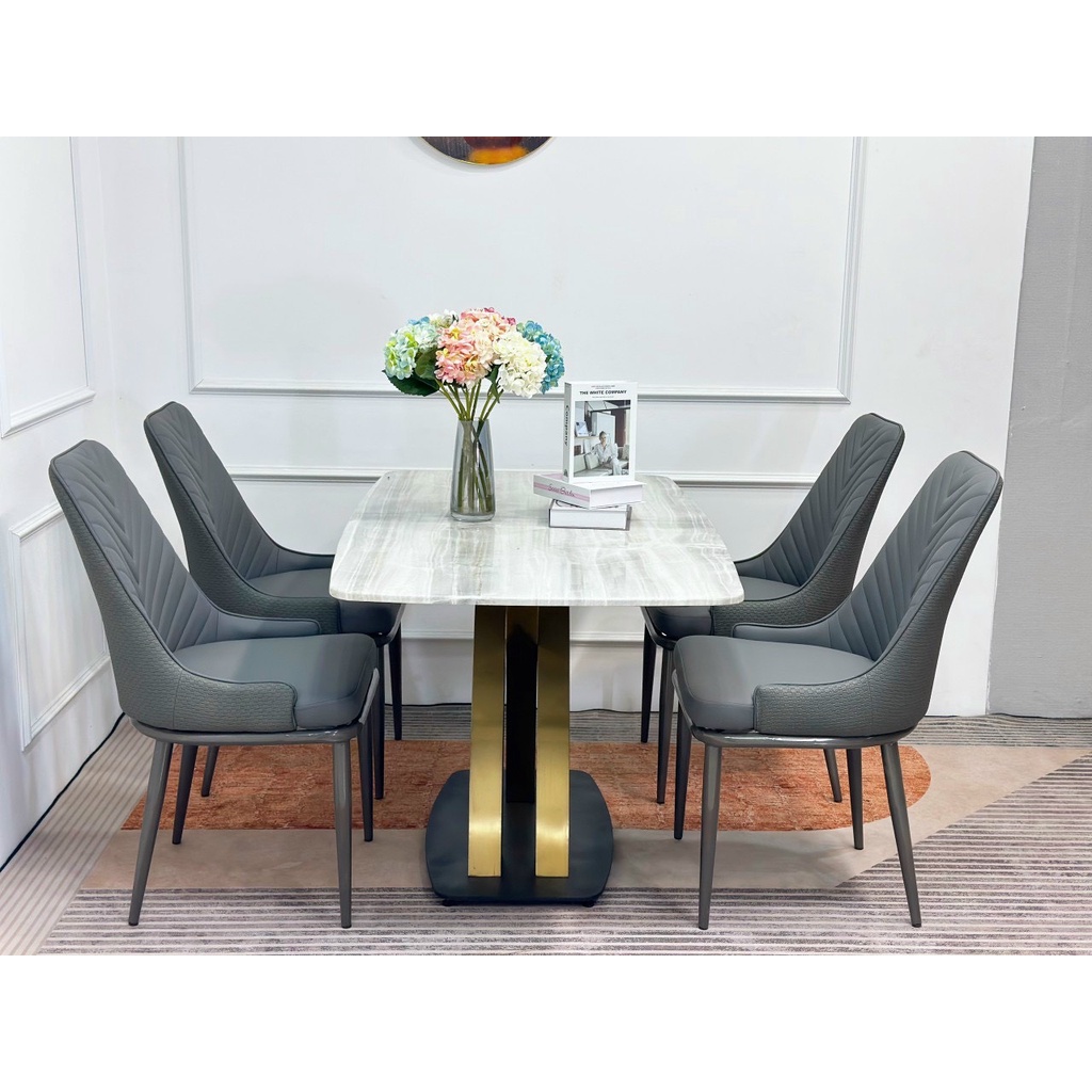 Bàn Ăn Cơm T90 Chân Guccii Vàng, Inox Mạ Titan, Nhập Khẩu Cao Cấp Hiện Đại,  Phù Hợp Căn Hộ Chung Cư Gia Đình