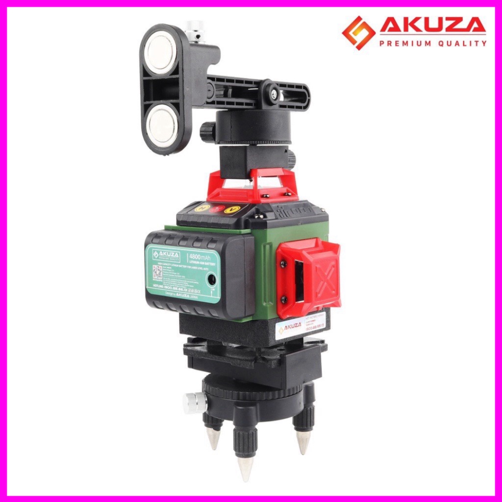 Máy lazer cân bằng,Máy lazer xây dựng 16 tia xanh Akuza 4D bắn cốt cân mực laze