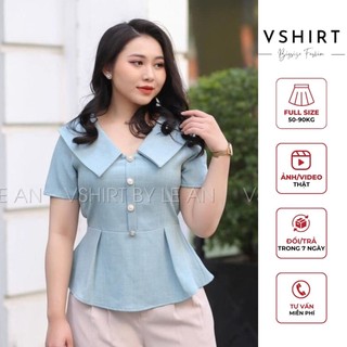 Áo xanh xước dáng perblum VSHIRT chất liệu xước hàn