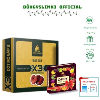 Giảm cân đông y slim x3 mộc linh tặng 15 viên detox đêm.