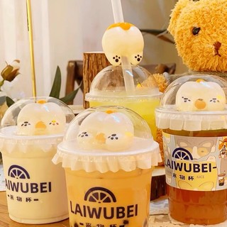 5pcs Ly mập lùn uống trà sữa/ cà phê kèm nắp dung tích 500ml