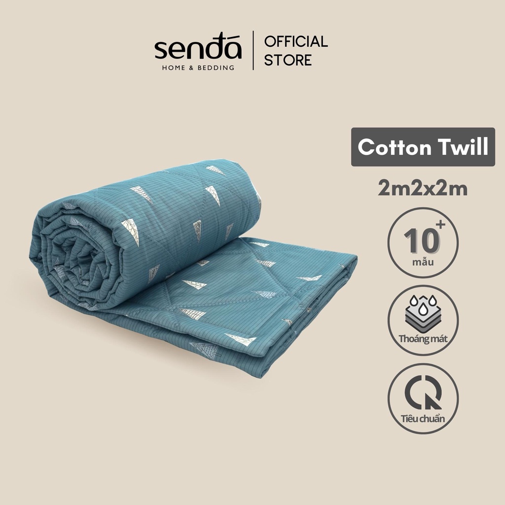 Vỏ chăn trần bông lồng được ruột Cotton Twill 40s 2mx2m2 Sen Đá Home Bedding họa tiết kẻ, mền chần mùa đông, hè cao cấp