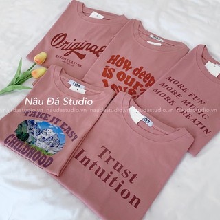 Bst áo thun màu hồng - nâu đá studio.