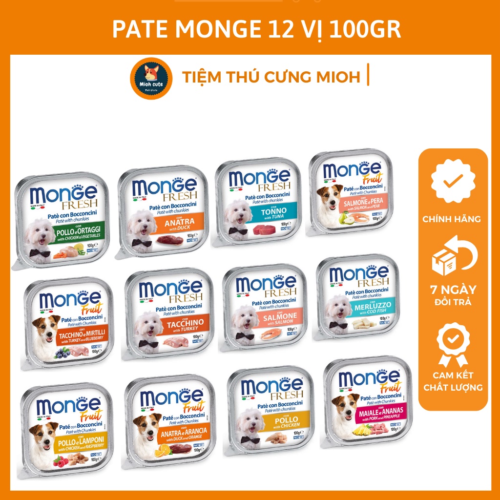 Pate cho chó Monge Hộp 100g