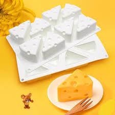 Khuôn silicon làm bánh mousse, pudding, thạch rau câu 8 miếng phô mai 7cm