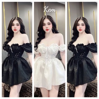 Đầm trễ vai đan dây eo điệu