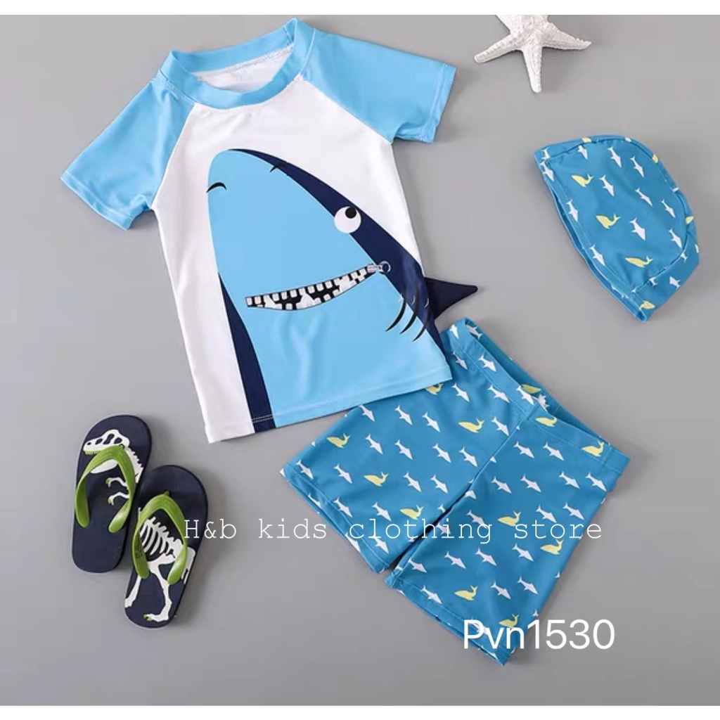 Bộ bơi cá mập đen bé trai