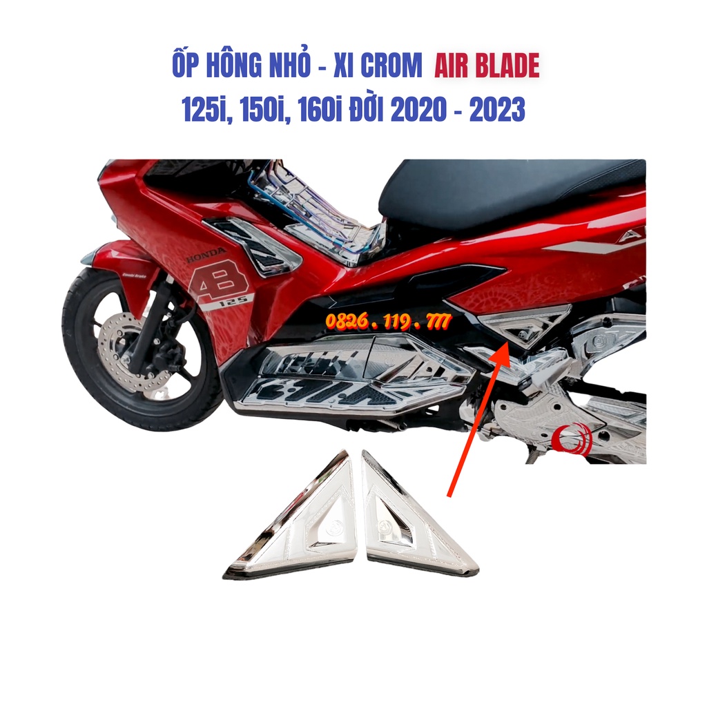 Ốp Hông Nhỏ Xe AB 125i, 160i - Đời AirBlade 2022, 2023 - Xi Mạ Crom