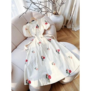BIGSIZE ĐẦM HOA DÀI CỔ TRÒN MAXI