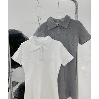 ĐẦM POLO XẺ ĐÙI 2 MÀU