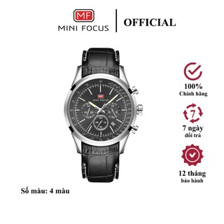 Đồng hồ nam cao cấp chính hãng mini focus mf0116g, đồng hồ mặt tròn dây da, chống nước sang trọng
