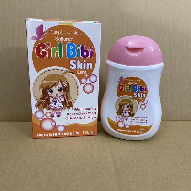 Dung dịch vệ sinh trẻ em dành cho bé gái từ 1 tuổi Salloren Girl BIBI SKIN Care chiết xuất từ tự nhiên an toàn cho bé