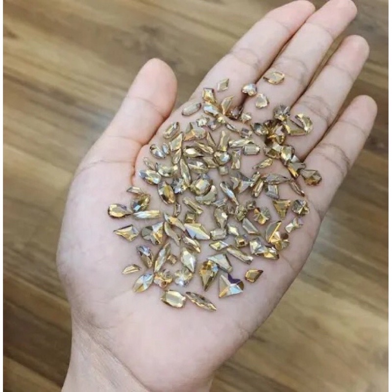 Sét đá 100 viên màu trà,phụ kiện trang trí