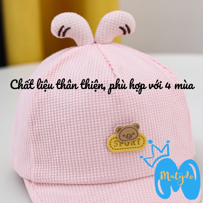 Mũ cho bé sơ sinh nón bé trai bé gái mềm mại hình gấu sport từ 0 đến 6 tháng phụ kiện trẻ em MSS18
