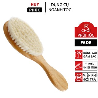 Chổi phủi tóc nam Barber WAHL chuyên Fade, chổi phủi tóc Barber nam cán gỗ lông mềm CP8