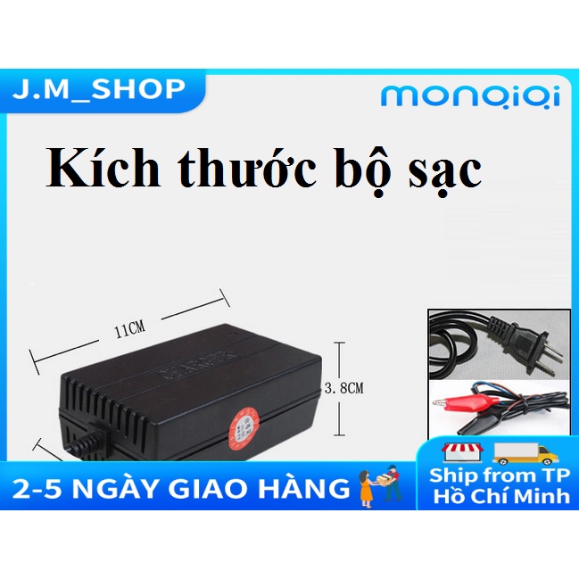 Moqiqi Máy sạc bình ắc quy 12v 2a từ 4-20ah sạc bình ắc quy xe máy sạc bình ắc quy 12V(Đen)