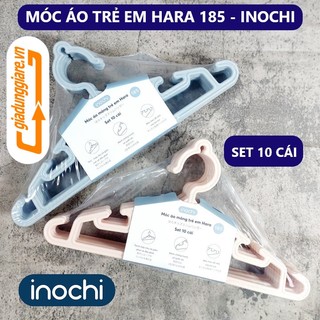 Lốc 10 Mắc áo trẻ em Hara 185 INOCHI móc đồ em bé quần áo sơ sinh nhựa NGUYÊN SINH cao cấp bền đẹp - giadunggiare.vn