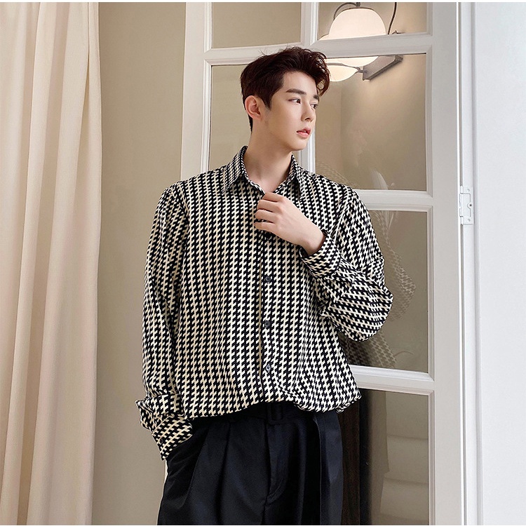 Sơ Mi Dài Tay Chất Liệu Lụa Hàn Dành Cho Nam, Phong Cách Trẻ Trung Năng Động