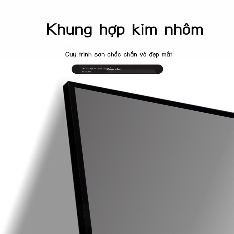 Màn chống chói máy chiếu khung tranh pha lê xám gia đình kim loại độ nét cao 4k hình đen viền siêu hẹp treo tường