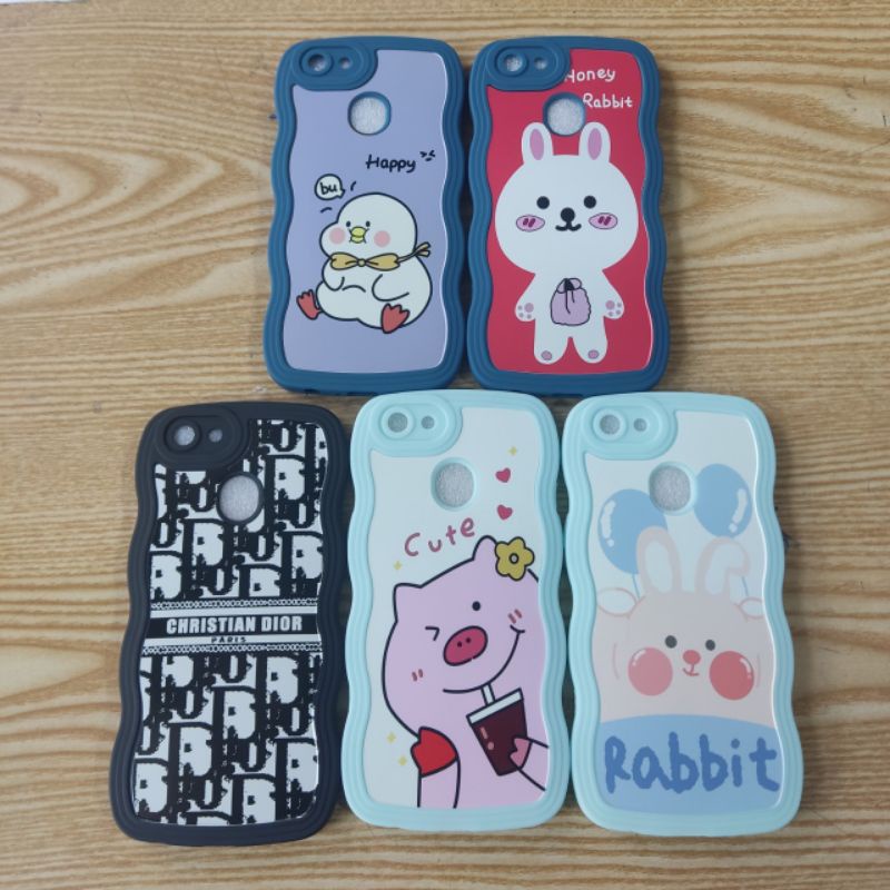 Ốp lưng Oppo F5 dẻo viền màu lưng rợn sóng lưng in hình thú dễ thương có bảo vệ camera