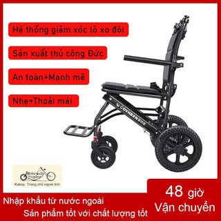 COVNBXN Xe lăn di động,Xe đẩy người già nhẹ gấp đơn giản,Xe lăn du lịch siêu nhẹ
