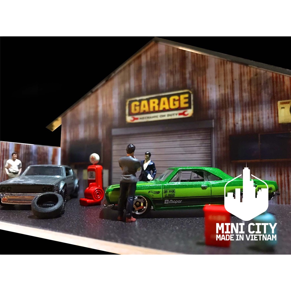 Garage đồng quê 1:64 mô hình