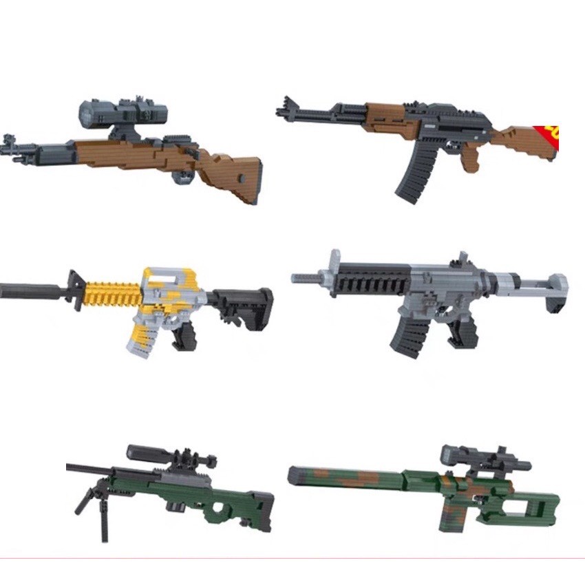 Mô Hình Lắp Ráp súng lắp ráp bản 30cm AK47, AWM, VSK-94, M4A1-S, HK416C
