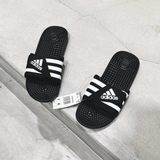 Dép Quai Ngang Chính Hãng Ad.id.as ADISSAGE Màu Đen Sọc Trắng Shop Xám Store