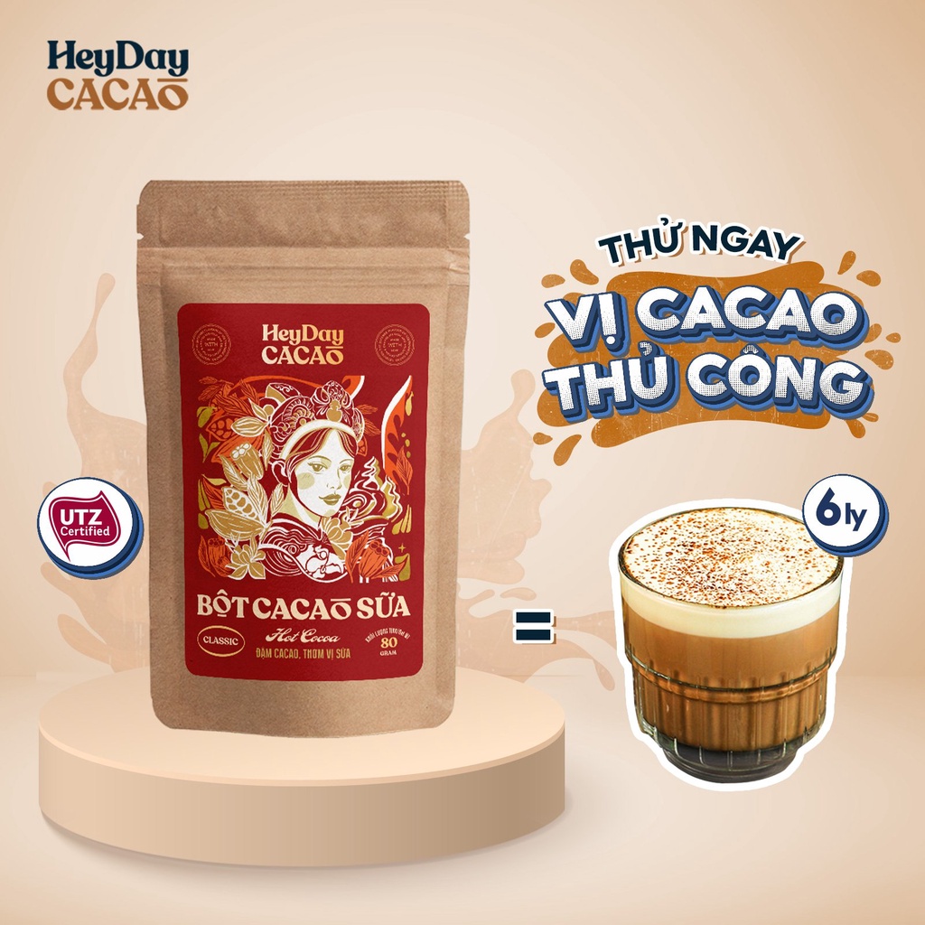 Bột cacao sữa Classic - Đậm cacao, thơm vị sữa Túi 80g - BSp Thật