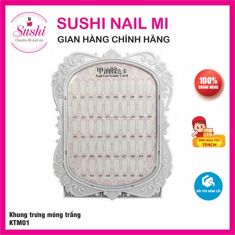 Khung trưng mẫu móng tiện lợi  - Khung trưng bày mẫu nail, bảng màu nail - Sushi Nail Mi