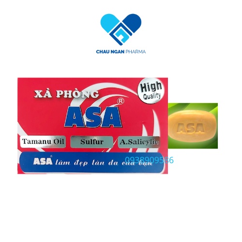 Xà phòng tắm ASA Hộp 120g - Giúp kháng khuẩn, vệ sinh và làm sạch cơ thể, ngăn ngừa mụn. Hỗ trợ làm sạch bã
